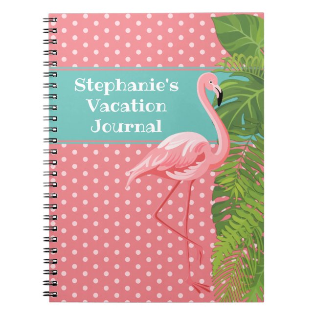 Cuaderno Diario de vacaciones de Punto Polka Rosado Tropica (Frente)