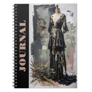 Cuaderno Diario de Vestido Negro Victoriano LBD