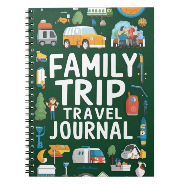 Cuaderno Diario de Viaje de Viaje de Viaje Familiar para Ni (Frente)