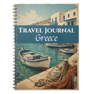 Cuaderno Diario de viaje Grecia Azul Personalizable