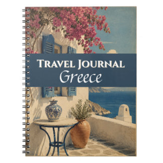 Cuaderno Diario de viaje Grecia Azul Personalizable