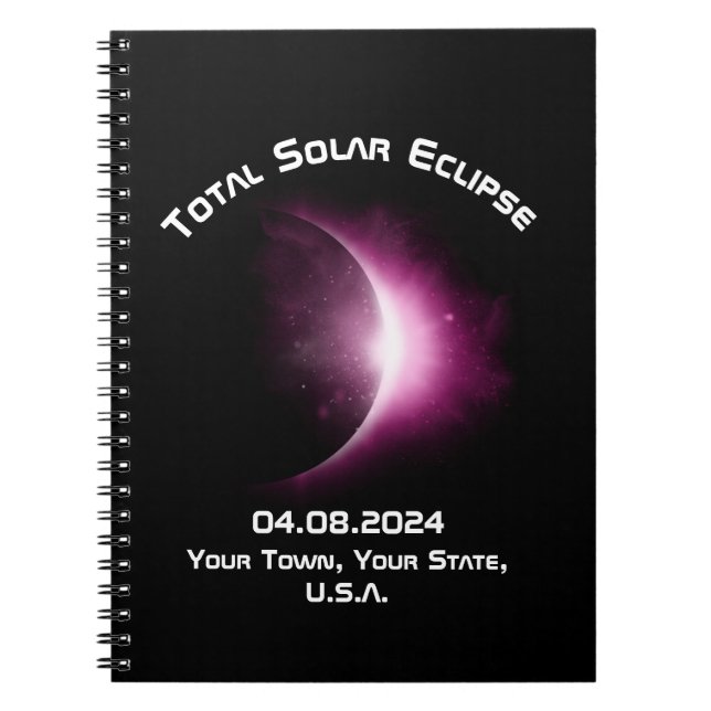 Cuaderno Diario de viaje TOTAL SOLAR ECLIPSE 2024 personali (Frente)