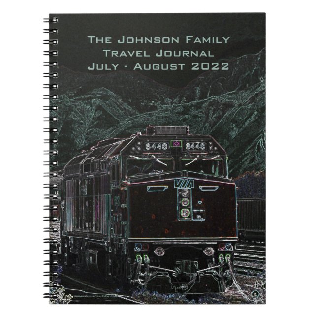 Cuaderno Diario de Viajes del Ferrocarril Train (Frente)
