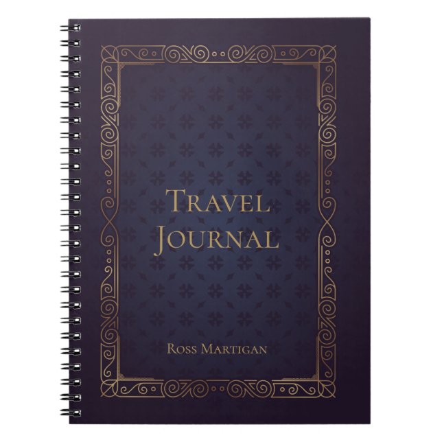 Cuaderno Diario de viajes elegante y personalizado (Frente)
