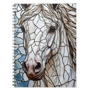Cuaderno Diario de Vidrio Emplomado de Caballo Blanco para 