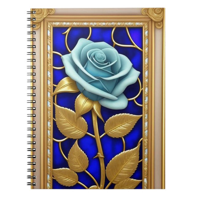Cuaderno Diario de Vidrio Emplomado Rosa Azul (Frente)