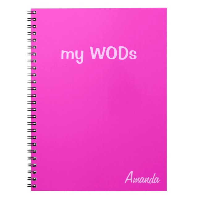 Cuaderno Diario de WOD - rosa fuerte (Frente)