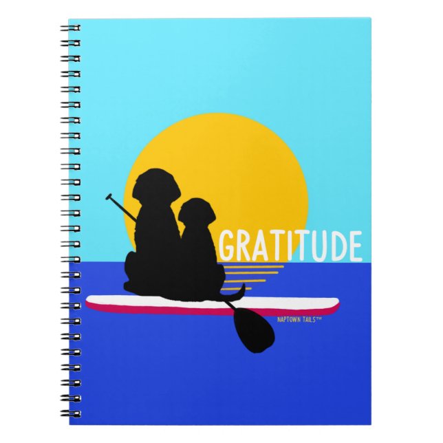 Cuaderno Diario del amanecer de perros SUP Gratitud  (Frente)