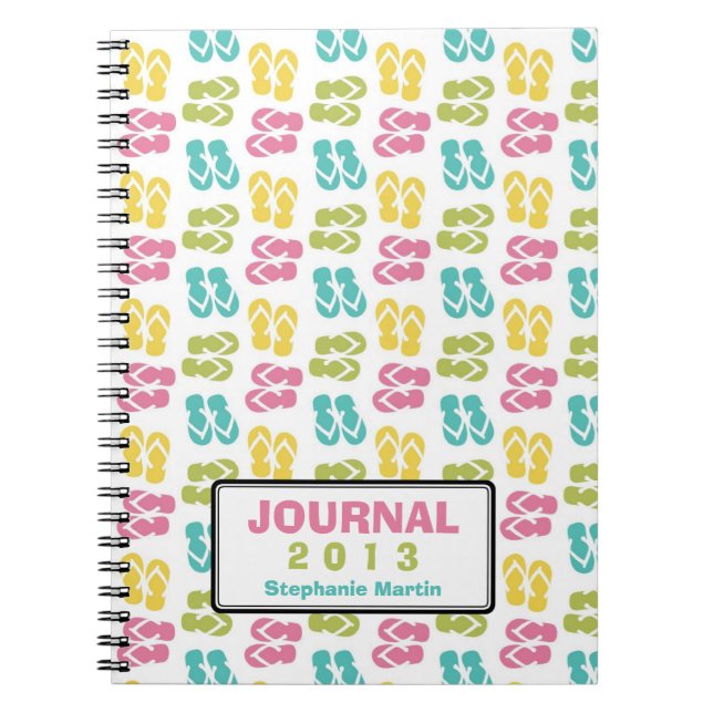 Cuaderno Diario del año del personalizado de sandalias vera (Frente)