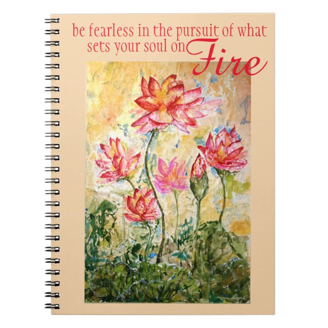 Cuaderno Diario del arte de Lotus del rosa de la (Frente)