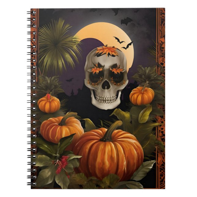 Cuaderno Diario del bloc de notas de espiral tropical muert (Frente)