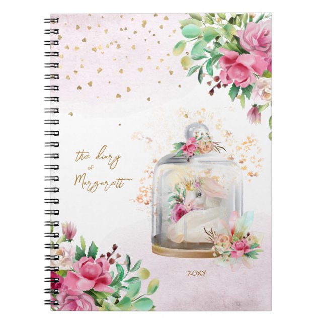 Cuaderno Diario del Chica de Ilustracion mágico de Unicorni (Frente)