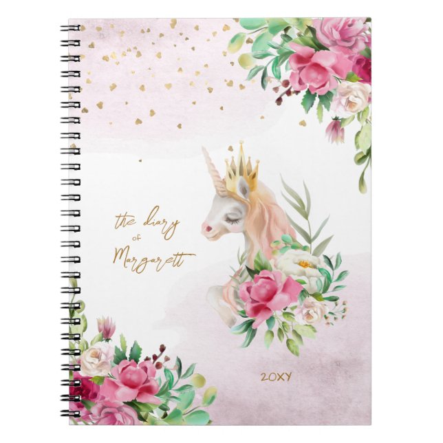 Cuaderno Diario del Chica de Ilustracion mágico de Unicorni (Frente)