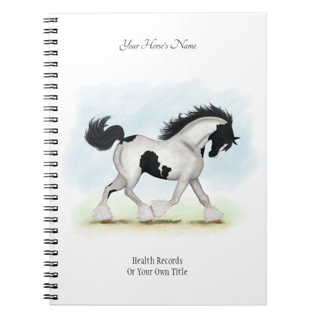 Cuaderno Diario del propietario del caballo personalizado g (Frente)