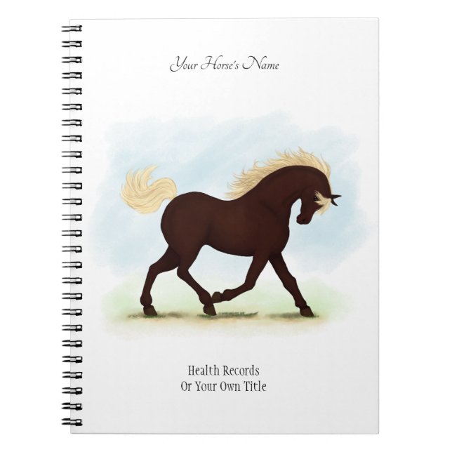 Cuaderno Diario del propietario personalizado del caballo d (Frente)