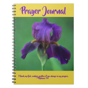 Cuaderno Diario del rezo del iris de la púrpura real