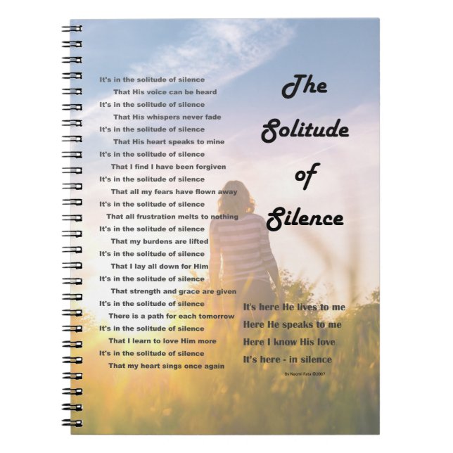 Cuaderno Diario del silencio y de la soledad (Frente)