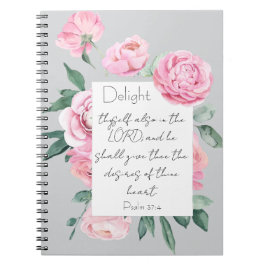 Cuaderno Diario Devocional Femenino Delight Psalm Pink Peon