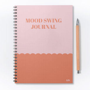 Cuaderno Diario divertido de cambios de humor rosa naranja