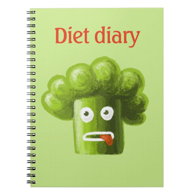 Cuaderno Diario divertido de la dieta del bróculi del (Frente)