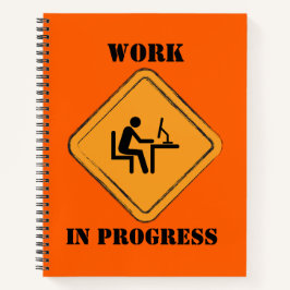 Cuaderno diario divertido de trabajo en curso