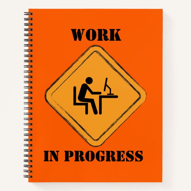 Cuaderno diario divertido de trabajo en curso (Anverso)