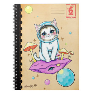 Cuaderno Diario Dream Cat - Vibes Cósmicas Retro