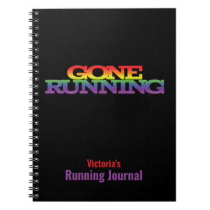 Cuaderno Diario en ejecución con texto arcoiris en marcha