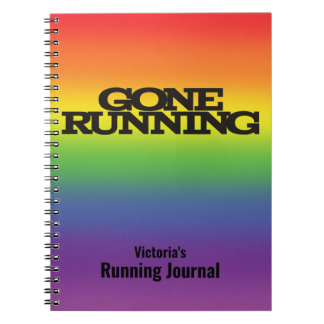 Cuaderno Diario en ejecución de fondo de arcoiris personali