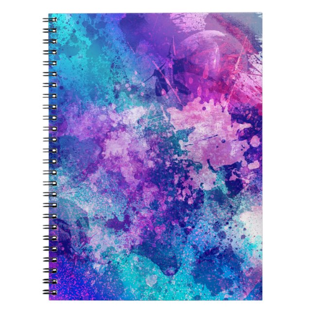 Cuaderno Diario espiral con la cubierta del arte del Grunge (Frente)