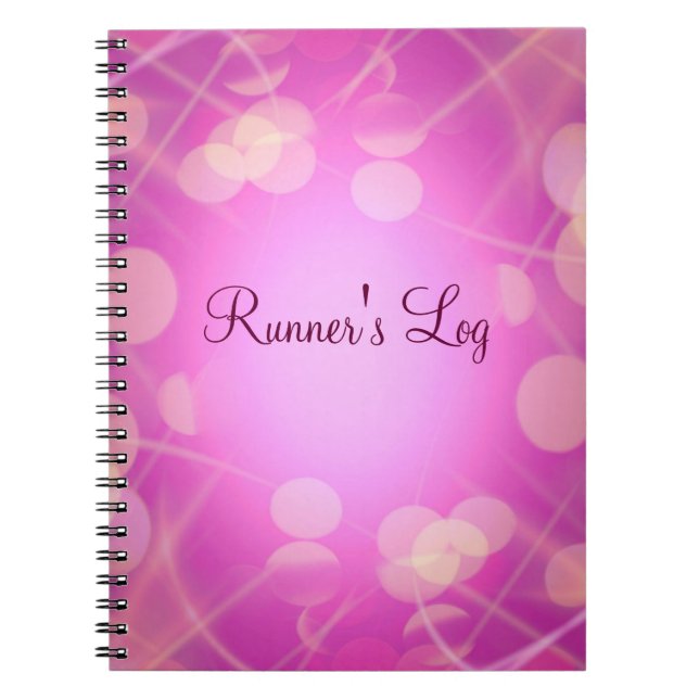 Cuaderno Diario espiral corriente brillante del rosa del (Frente)