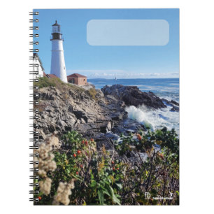Cuaderno Diario espiral de 80 páginas con faro de Maine