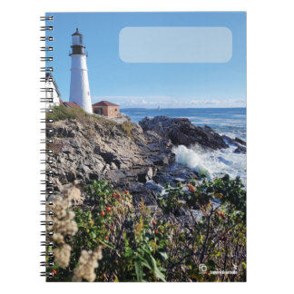 Cuaderno Diario espiral de 80 páginas con faro de Maine