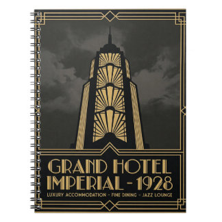 Cuaderno Diario espiral del Gran Hotel Art Deco de los años