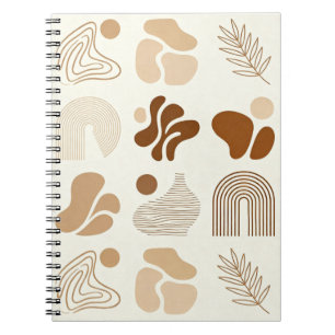 Cuaderno Diario Estético Abstracto Boho