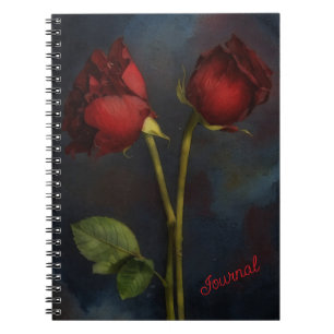 Cuaderno Diario estilo gótico artístico de Dos Rosas Rojas 