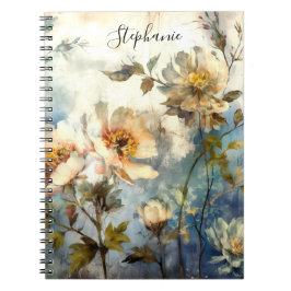Cuaderno Diario Etéreo Floral Oscuro Reflectante Personaliz
