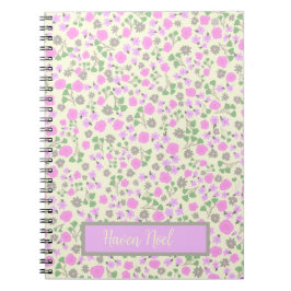 Cuaderno diario floral de personalizable
