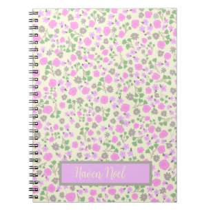 Cuaderno diario floral de personalizable