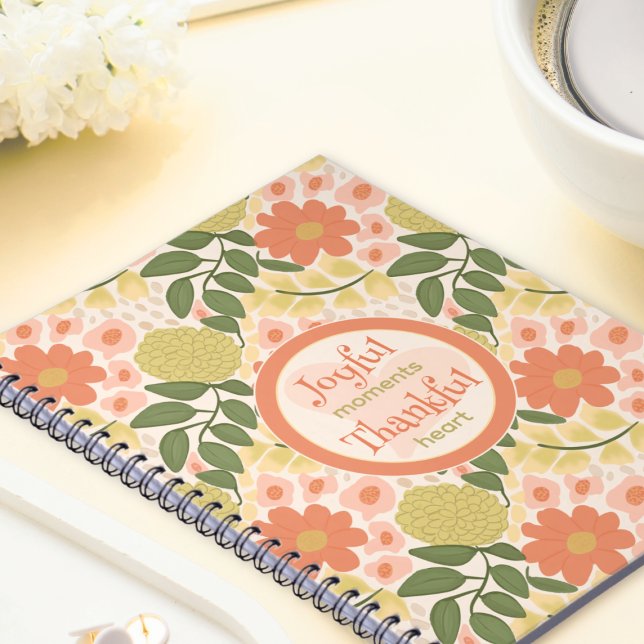 Cuaderno Diario floral inspirador – Momentos alegres (Inspirational Floral Notebook – Daily Gratitude Journal)