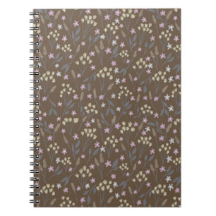 Cuaderno Diario floral marrón