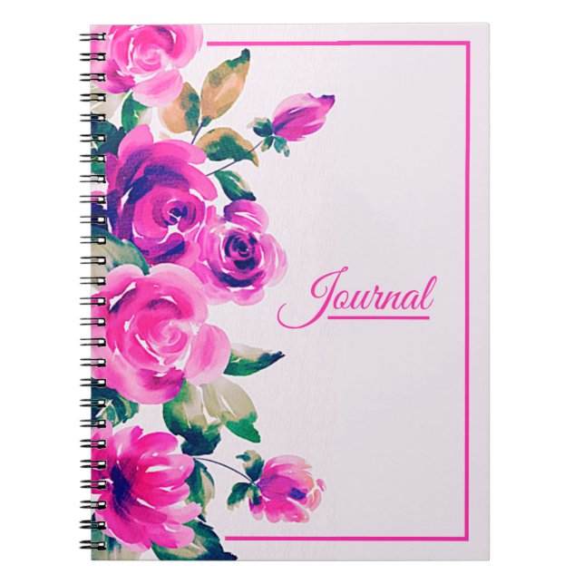 Cuaderno Diario floral rosa (Frente)