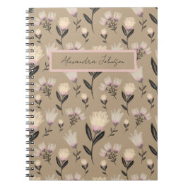 Cuaderno Diario Floral Rosado | Botánico Moderno 