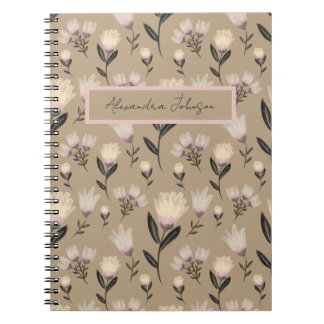 Cuaderno Diario Floral Rosado | Botánico Moderno