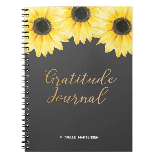 Cuaderno Diario Gratitude - Bloc de notas Sunflower (Frente)