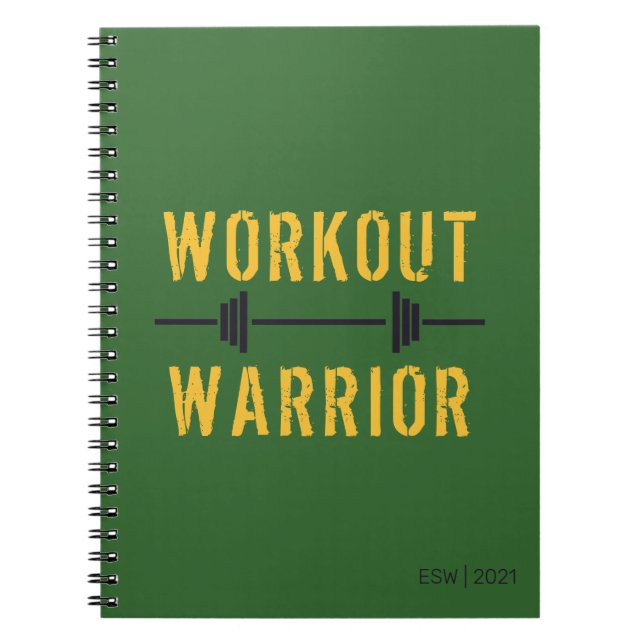 Cuaderno Diario Green Yellow Workout Warrior Fitness (Frente)