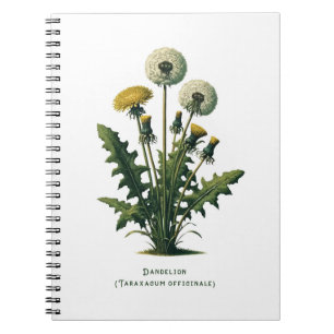 Cuaderno Diario Herbal de Diente de León Amarillo