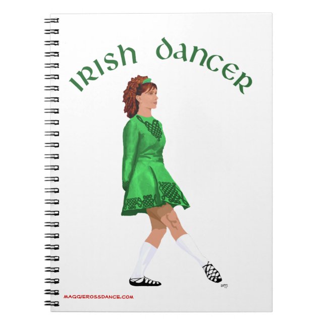 Cuaderno Diario irlandés de bailarina de paso - Zapato suav (Frente)