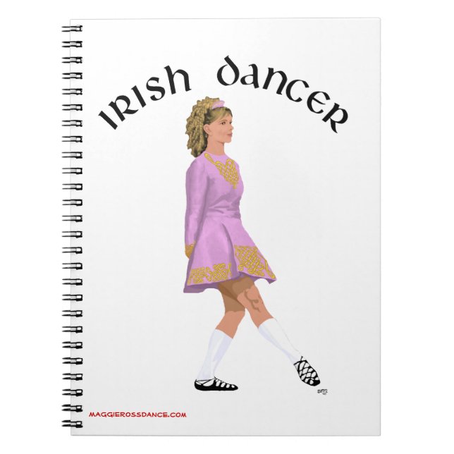 Cuaderno Diario irlandés de bailarina de paso - Zapato suav (Frente)