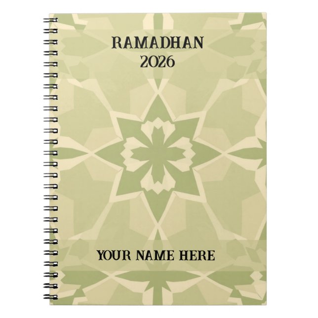 Cuaderno Diario Islámico Bauhaus Verde Salvia (Frente)